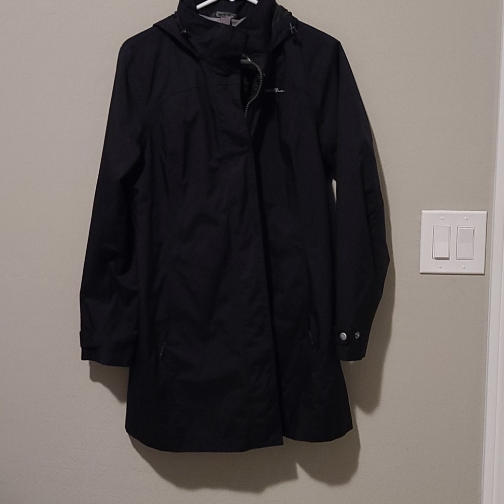 Women's long length rain jacket